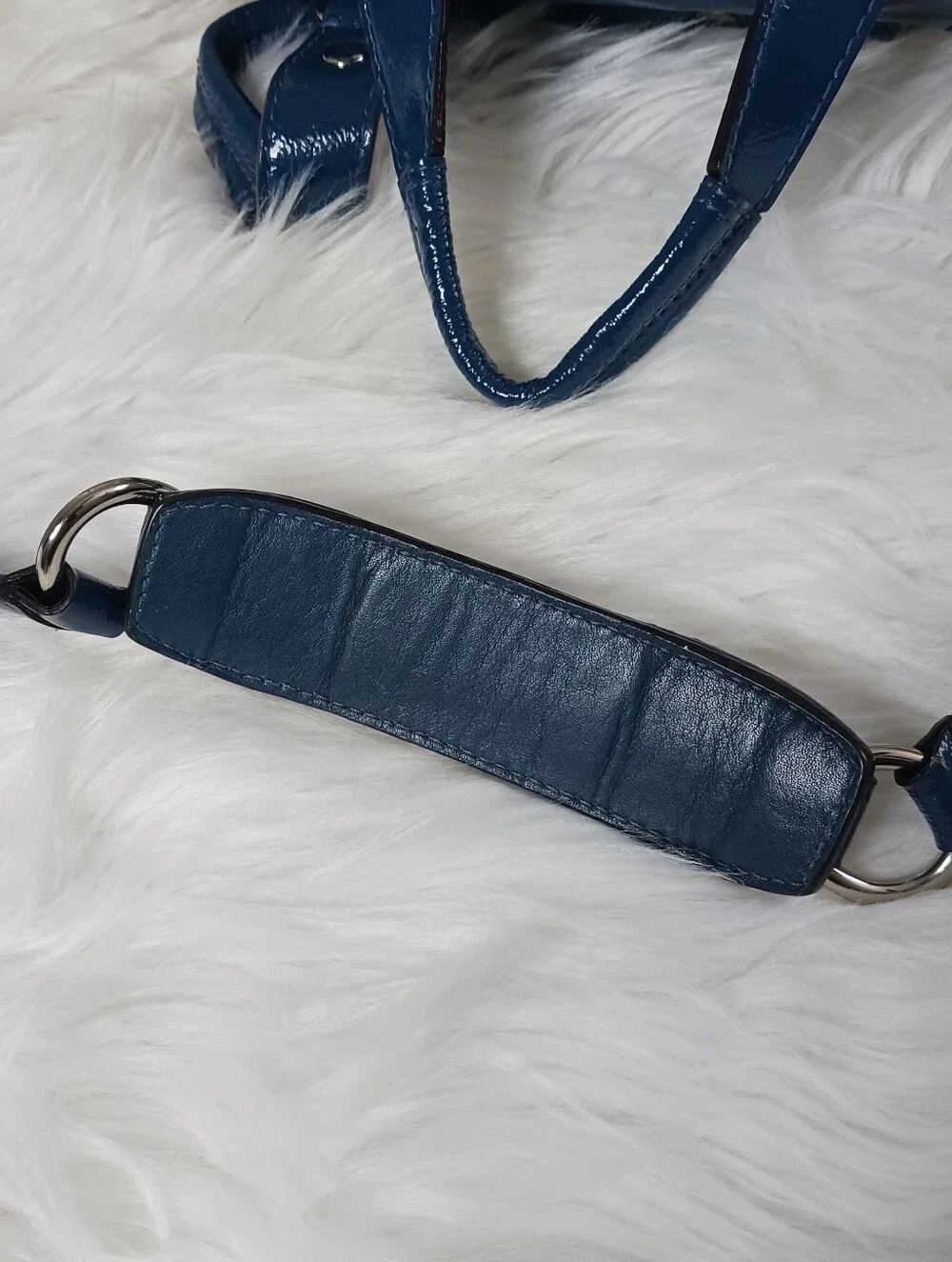 COACH ASHLEY DOTTED OP ART SATCHEL BAG F20027 Light Khaki / Cobalt Blue